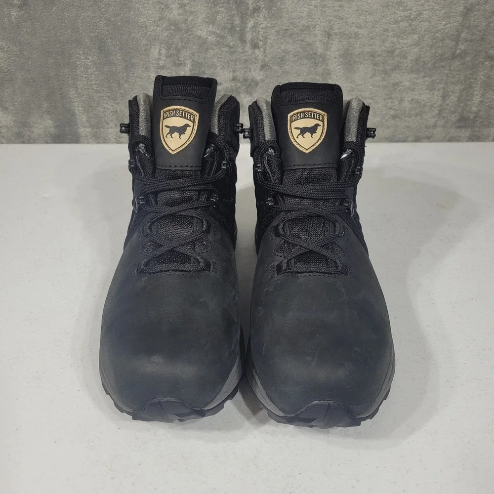 Irish Setter Work Boots Men 8.5 Black Kasota 83680 Waterproof Safety Toe Vibram